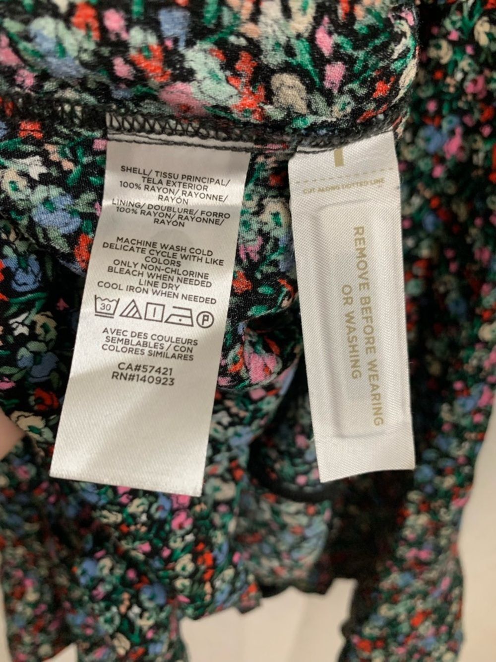 LOFT Black Floral Wrap Mini Dress Romper with Shorts Multicolor Blossoms XS - Picture 8 of 9